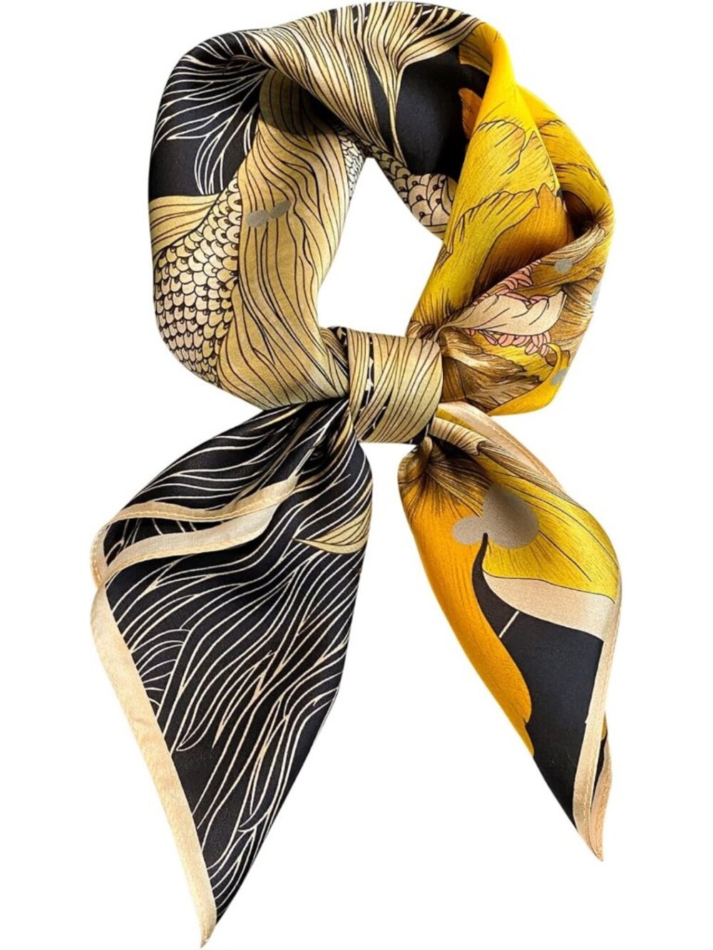 100% Pure Mulberry Silk Square Scarf - Luxurious 26"x26" Headscarf for Style